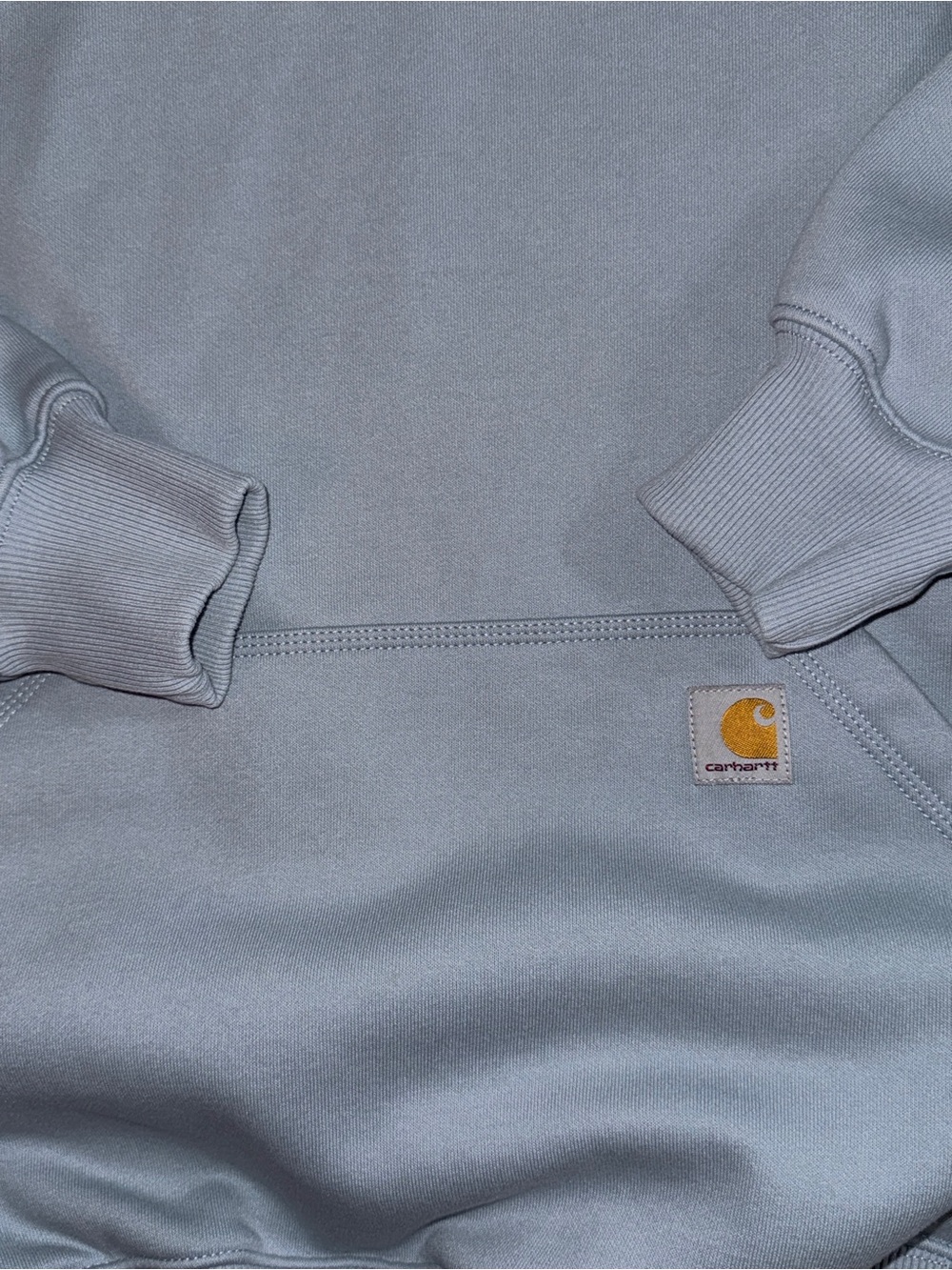 Carhartt Rain Defender Quarter Zip Hoodie Light Blue Large Tall - Picture 6 of 12